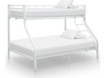 The Living Store Struttura Letto A Castello In Metallo Bianco 140X200 Cm/90X200 Cm