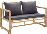 The Living Store Panca Da Giardino Con Cuscino 115 Cm In Bambù