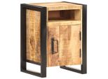 The Living Store Comodino 40X35X55 Cm In Legno Massiccio Di Mango