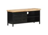 The Living Store Mobile Tv 90X30X41 Cm Legno Di Mango Grezzo
