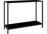 The Living Store Consolle Nera 100X35X75 Cm In Vetro Temperato