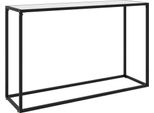 The Living Store Tavolo Consolle Bianco 120X35X75 Cm In Vetro Temperato