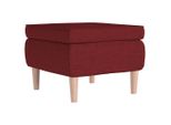 Syfax™ Poggiapiedi Con Gambe In Legno Rosso Vino In Tessuto