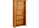 The Living Store Libreria 5 Vani 70X22X140 Cm In Rovere Massiccio