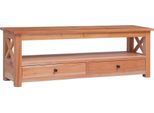 The Living Store Mobile Tv 115X30X40 Cm In Legno Massiccio Di Mogano
