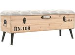 The Living Store Panca Con Contenitore 110 Cm In Legno Massiccio Di Abete