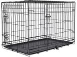 Dog Fantasy Gabbia Pieghevole L, Con Due Porte, Dimensioni 91 × 56 × 63 Cm