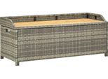 Syfax™ Panca Da Giardino Con Vano Portaoggetti 120Cm Polyrattan Grigio