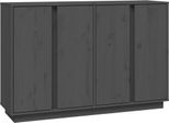 Syfax™ Credenza Grigia 120X35X80 Cm In Legno Massello Di Pino