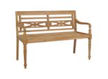 Syfax™ Panca Batavia Con Cuscino Crema 120 Cm Massello Di Teak