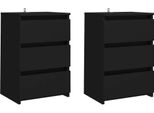 Syfax™ Comodini 2 Pz Neri 40X35X62,5 Cm In Legno Multistrato