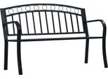 The Living Store Panchina Da Giardino 125 Cm In Acciaio Nero