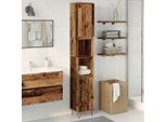 Syfax™ Armadietto Bagno Legno Antico 30X30X190 Cm In Legno Multistrato