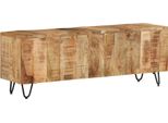 The Living Store Mobile Tv 110X30X40 Cm In Legno Massiccio Mango