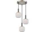 Italux Penzi Lampada A Sospensione A 3 Luci, Argento/Bianco