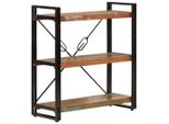 The Living Store Libreria 3 Scomparti 77X30X80Cm Legno Massiccio Riciclato E Ferro