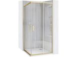 Cabine Doccia Rea City Brush Gold + Piatto Doccia Savoy White 80X80