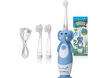 Brush-Baby Wildones Spazzolino Elettrico Ricaricabile Per Bambini Elefante 1 Manico 3 Testine Cavo Di Ricarica Usb Per 0-10 Anni