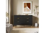 Mobile Elegante Credenza Dal Design Moderno, Con Cassettiera E Ampio Spazio Di Archiviazione, Nero