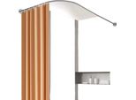 Asta Per Tenda Da Doccia, Acciaio Inox 201, Dimensioni Regolabili 72-95X90-130 Cm, Montaggio A Parete, Carico Massimo 8 Kg, Peso 1,35 Kg
