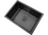 Lavello Da Cucina, Acciaio Inox 304, Installazione Da Incasso, Nero