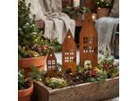 Set Di Decorazioni Da Giardino In Ferro Ossidato, Resistenti Alle Intemperie, Altezza 16-33 Cm, 3 Pezzi.