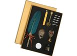 Set Di Penna E Inchiostro Vintage Penna Stilografica Scintillante Penna A Immersione Calligrafia Penna Di Scrittura Con Pennini Di Ricambio Portapenne Regalo Di Compleanno Per Bambini Studenti Amici
