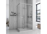 Cabine Doccia Rea City Brush Nikiel + Piatto Doccia Savoy Wh 80X100