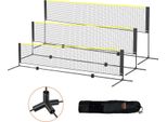 Rete Da Badminton, Rete Da Pallavolo Regolabile In Altezza, 420 X 155 X 103 Cm Rete Da Pickleball Pieghevole, Set Di Rete Da Tennis Portatile Con Pali, Supporto E Borsa Per Il Trasporto, In Giardino, All'interno E All'esterno