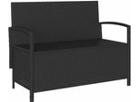 Syfax™ Panca Portaoggetti Da Giardino Con Cuscino In Polyrattan Nero
