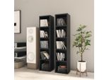 Syfax™ Scaffali Porta Cd 2 Pz Neri 21X16X93,5 Cm Legno Multistrato