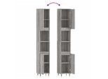 Syfax™ Armadietto Bagno Grigio Sonoma 30X30X190Cm In Legno Multistrato