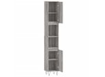 Syfax™ Armadietto Bagno Grigio Sonoma 30X30X190Cm In Legno Multistrato