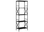 Syfax™ Libreria A 5 Ripiani Nera 59X35X171 Cm In Legno Multistrato