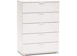Milanihome.It - Cassettiera 5 Cassetti Per Soggiorno Cucina Bagno Fatto In Italia Cm 75X38X103 Hdi Colorebianco