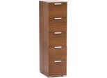 Milanihome.It - Cassettiera 5 Cassetti Per Soggiorno Cucina Bagno Fatto In Italia Cm 27X38X103 Hdi Coloremarrone