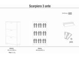 Milanihome.It - Scarpiera A 3 Ante Di Design Moderno Cm 70 L X 29 P X 118 Hdi Coloremarrone