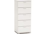 Milanihome.It - Cassettiera 5 Cassetti Per Soggiorno Cucina Bagno Fatto In Italia Cm 45X38X103 Hdi Colorebianco