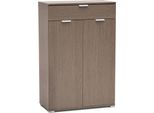 Milanihome.It - Armadietto Con 2 Ante E Un Cassetto Per Soggiorno Cucina Bagno Fatto In Italia Cm 75X38X112 Hdi Colorerovere Grigio