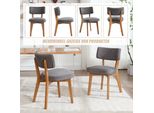 Sweiko Sedia Da Pranzo Moderna In Stile Metà Secolo, Set Di 2, Gambe In Legno Massiccio, Seduta Imbottita In Tessuto Per Cucina, Sala Da Pranzo O Ufficio