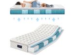 Materasso A Molle Merax 90X200 25 Cm, Schiuma Fredda A 7 Zone, Molle Insacchettate, OEKO-TEX®, 100 Notti Di Prova, H3 Medio Rigido