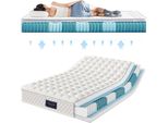 Materasso A Molle Merax 140X200 25 Cm, Schiuma Fredda A 7 Zone, Molle Insacchettate, OEKO-TEX®, 100 Notti Di Prova, H3 Medio Rigido