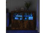 Maison Exclusive - Comodini Con Luci Led 2 Pezzi. Rovere Affumicato