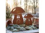 Funghi Rustici In Metallo – Decorazioni Da Giardino Per Esterni, 3 Pezzi.