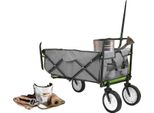 Carrello Da Giardino, Portata 80 Kg, Capacità 98 Litri, Dimensioni 90 X 52,5 X 119 Cm, Telaio In Acciaio, Design Pieghevole