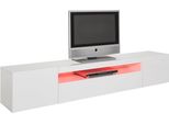 Lowboard Home Affaire "Egypt", Weiß (Weiß Hochglanz), B:200Cm H:36Cm T:40Cm, Sideboards, Lowboard, Breite 200 Cm