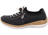 Rieker Donna Scarpa Slip-On N4263-14 Blu Scuro/Nero Ecopelle Taglia 38