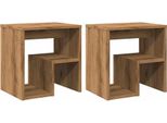 Syfax™ Comodini 2Pz Rovere Artigianale 40X30X40 Cm In Truciolato