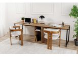Skye Decor, Scrivania Doppia - Pino Atlantico, Nero, Scrivanie, Pino Atlantico, 240 X 74 X 60 Cm