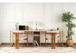 Skye Decor, Scrivania Doppia - Travertino, Oro, Scrivanie, Travertino, 240 X 74 X 60 Cm